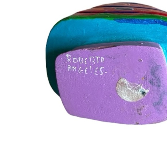 Oaxacan Wooden Snail Figurine Hand Painted Signed Roberto Angeles - Picture 5 of 7